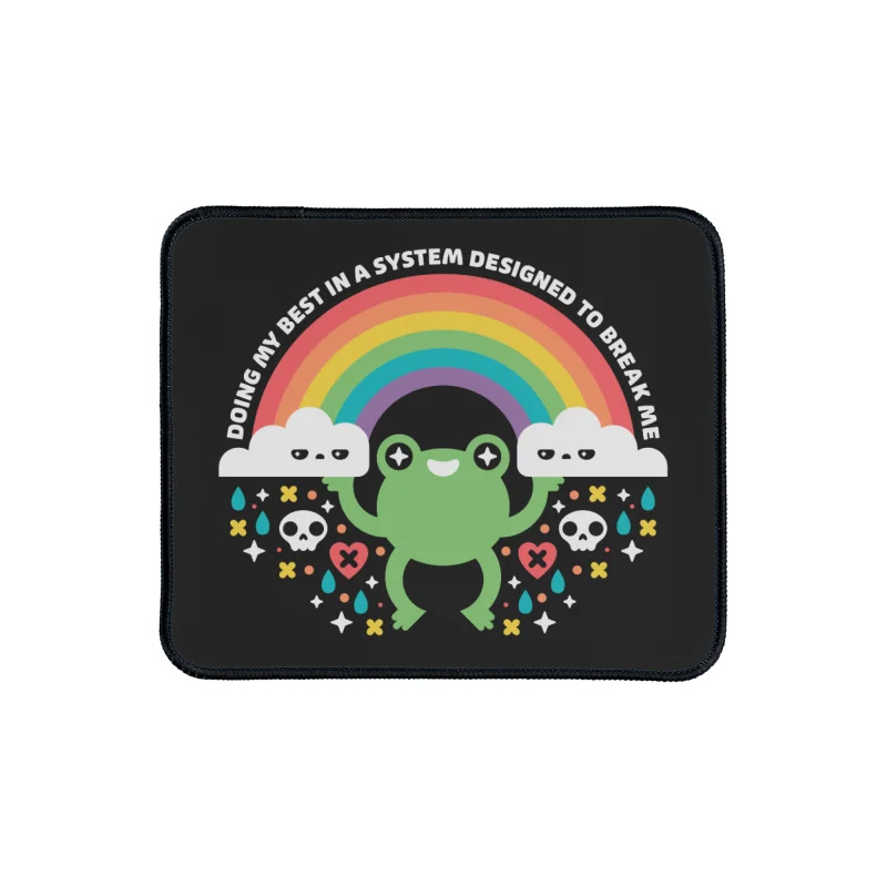 Doing My Best – Rainbow Frog in a Chaotic World Mouse Pad