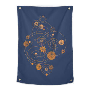 Geometric Water Lily Tapestry