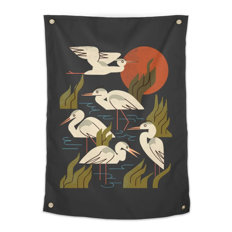 Five Heron Flock Tapestry