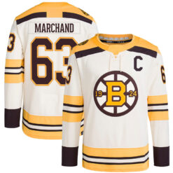 Brad Marchand BOS Cream Centennial Alternate Primegreen Stitched Jersey