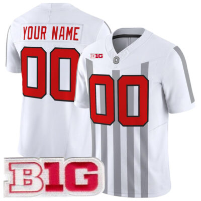 Custom OSU Football White Throwback Vapor F.U.S.E Limited Stitched Jersey w/ B1G Patch