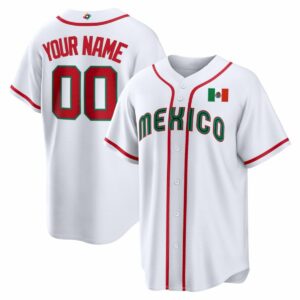 Custom Mexico World Baseball Classic Jersey - White (Limited) - Fully Stitched