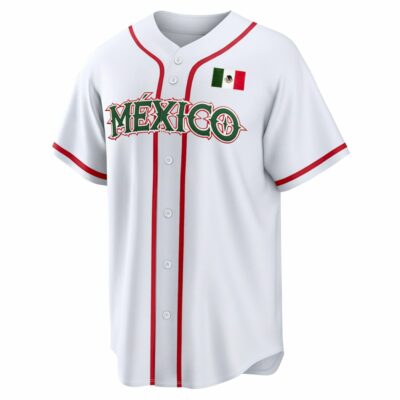 Alternative view of Jarren Duran Mexico World Baseball Classic Jersey - White Heritage - Fully Stitched