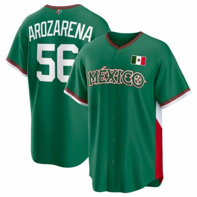 Randy Arozarena Mexico World Baseball Classic Jersey - Green Heritage - Fully Stitched