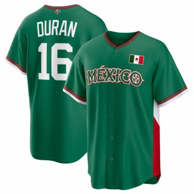 Jarren Duran Mexico World Baseball Classic Jersey - Green Heritage - Fully Stitched