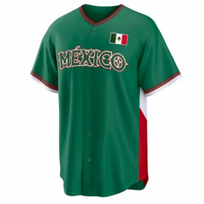 Alternative view of Jarren Duran Mexico World Baseball Classic Jersey - Green Heritage - Fully Stitched