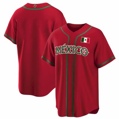 Mexico World Baseball Classic Jersey - Red Heritage - Fully Stitched
