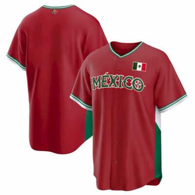 Mexico World Baseball Classic Jersey - Alternate Red Heritage - Fully Stitched