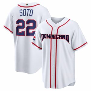 Juan Soto Dominican Republic World Baseball Classic Jersey - White Heritage - Fully Stitched