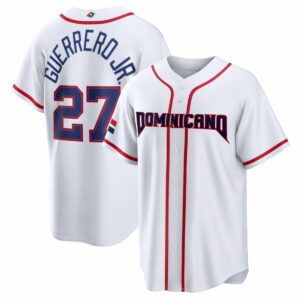Vladimir Guerrero Jr. Dominican Republic World Baseball Classic Jersey - White Heritage - Fully Stitched