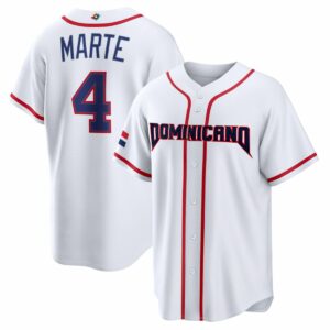 Ketel Marte Dominican Republic World Baseball Classic Jersey - White Heritage - Fully Stitched