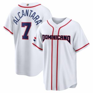 Sandy Alcantara Dominican Republic World Baseball Classic Jersey - White Heritage - Fully Stitched
