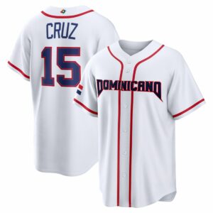 Oneil Cruz Dominican Republic World Baseball Classic Jersey - White Heritage - Fully Stitched