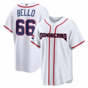 Brayan Bello Dominican Republic World Baseball Classic Jersey - White Heritage - Fully Stitched