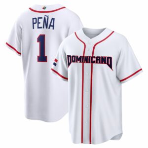 Jeremy Peña Dominican Republic World Baseball Classic Jersey - White Heritage - Fully Stitched