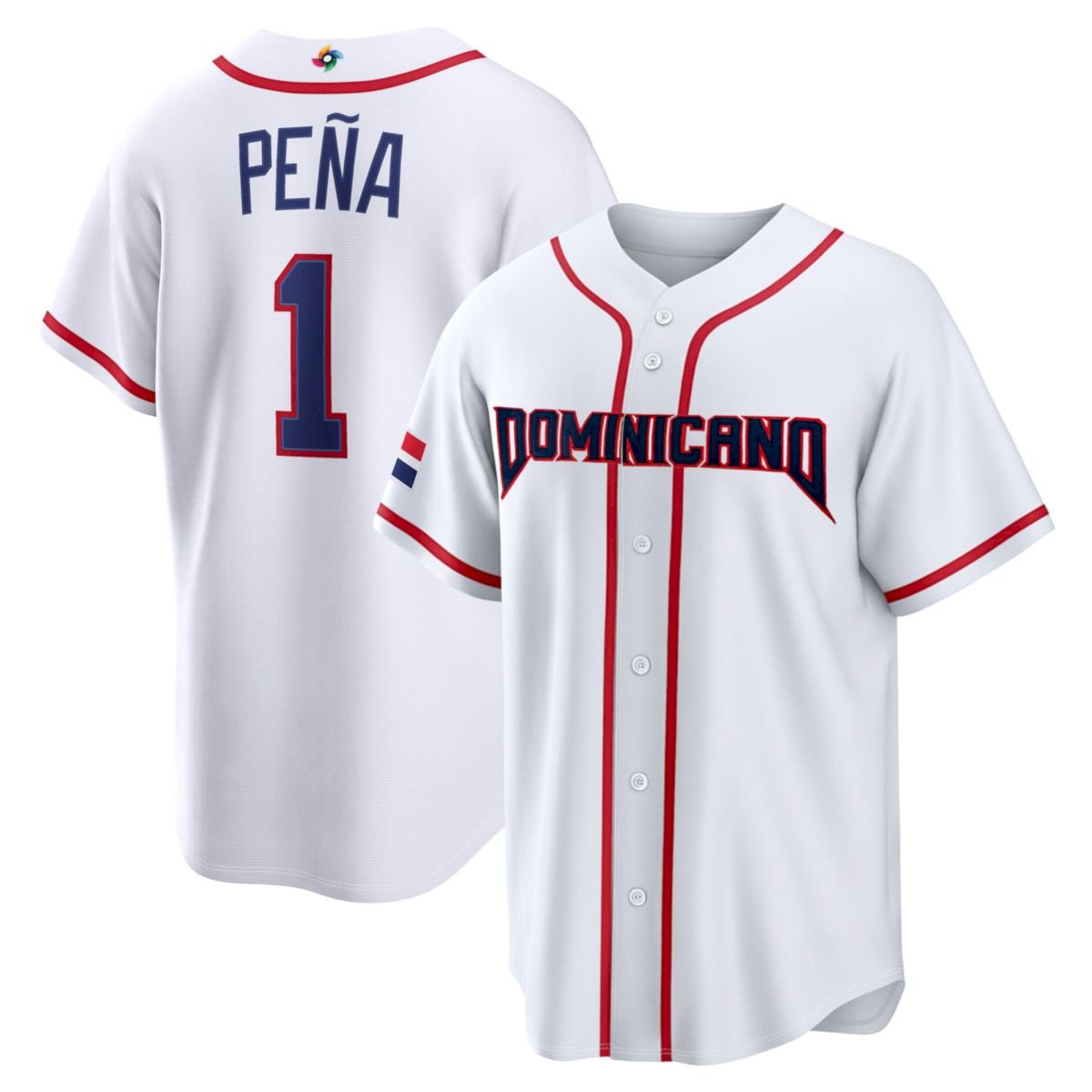 Jeremy Peña Dominican Republic World Baseball Classic Jersey - White Heritage - Fully Stitched