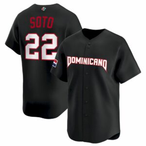 Juan Soto Dominican Republic World Baseball Classic Jersey - Black Heritage - Fully Stitched