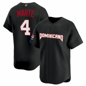 Ketel Marte Dominican Republic World Baseball Classic Jersey - Black Heritage - Fully Stitched