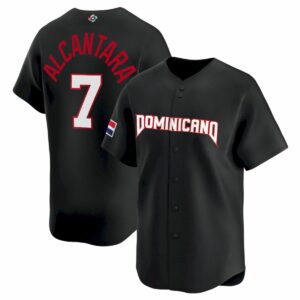 Sandy Alcantara Dominican Republic World Baseball Classic Jersey - Black Heritage - Fully Stitched