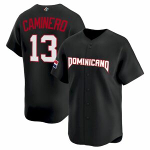 Junior Caminero Dominican Republic World Baseball Classic Jersey - Black Heritage - Fully Stitched
