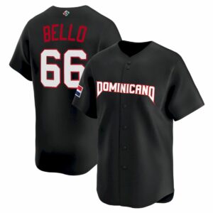 Brayan Bello Dominican Republic World Baseball Classic Jersey - Black Heritage - Fully Stitched