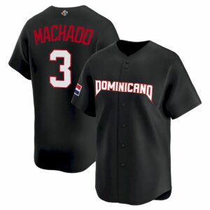 Manny Machado Dominican Republic World Baseball Classic Jersey - Black Heritage - Fully Stitched