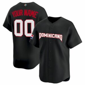 Custom Dominican Republic World Baseball Classic Jersey - Black Heritage - Fully Stitched