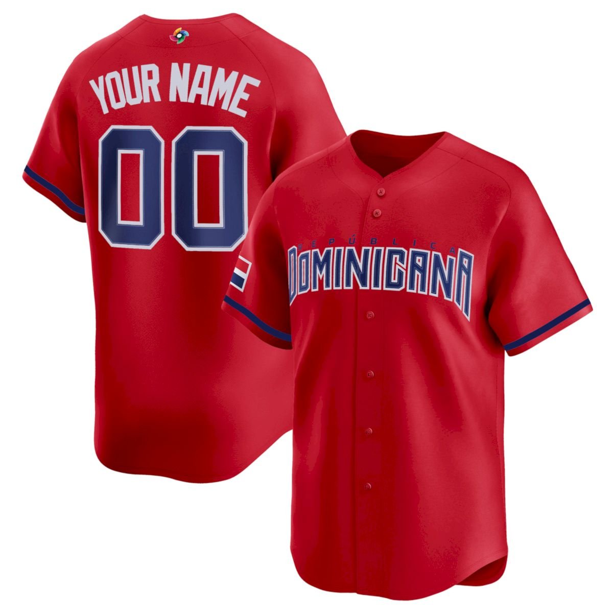 Custom Dominican Republic World Baseball Classic Jersey - Red - Fully Stitched