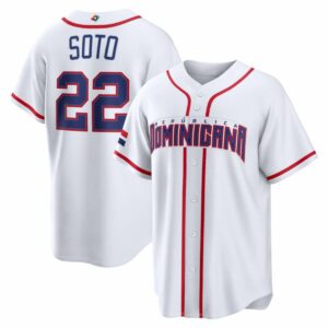 Juan Soto Dominican Republic World Baseball Classic Jersey - White - Fully Stitched