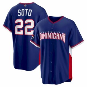 Juan Soto Dominican Republic World Baseball Classic Jersey - Royal Blue - Fully Stitched