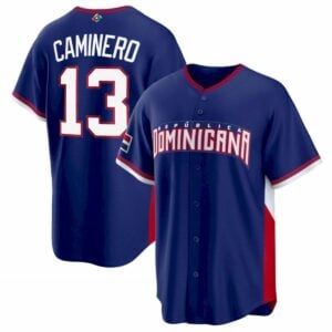 Junior Caminero Dominican Republic World Baseball Classic Jersey - Royal Blue - Fully Stitched