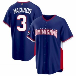 Manny Machado Dominican Republic World Baseball Classic Jersey - Royal Blue - Fully Stitched